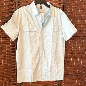 Men's Casual Light Blue Button Down Shirt